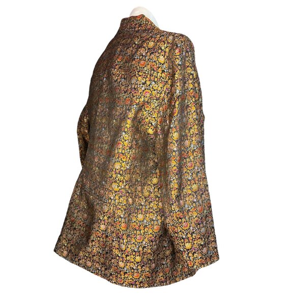 COLDWATER CREEK Brocade Floral Shiny Metallic Jacket 3x Retro Chic Statement Fun - Picture 7 of 14